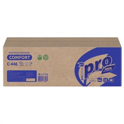 Полотенца бумажные 200 шт., PROtissue (H2) PREMIUM, 1-слойные, белые, КОМПЛЕКТ 28 пачек, 24х21,5 см, Z-сложение, С446 - фото 17360228