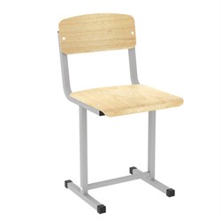 Стул ученический нерегулируемый ПИФАГОР SC-1, 380х380х790 мм, рост 6 (170-190 см), серый каркас, фанера, 533348 - фото 17360395