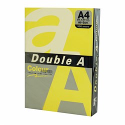 Бумага цветная DOUBLE A, А4, 80 г/м2, 500 л., интенсив, желтая - фото 17364633