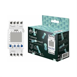 Двухканальный цифровой таймер на DIN-рейку duwi 25806 3 - фото 17364792