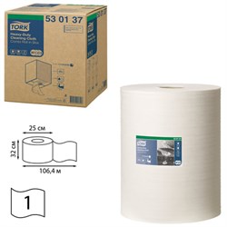 Протирочный нетканый материал TORK (Система W1, W2, W3) Premium, 280 л. в рулоне, 38х32 см, 530137 - фото 17370154