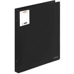 Папка на 4 кольцах БОЛЬШОГО ФОРМАТА А3, ВЕРТИКАЛЬНАЯ, 30 мм, до 250 листов, черная, 0,8 мм, STAFF, 274004 - фото 17370188