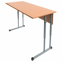 Стол-парта 2-местный регулируемый ШМ.2П37, 1200х500х580-820 мм, рост 3-7, серый каркас, ЛДСП бук, ШМ.2П37.БС - фото 17370238