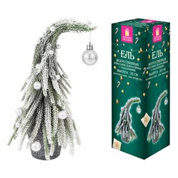 Ель новогодняя искусственная 25 см, "Елка-гном", заснеженная с декором, литой ПЭТ, ЗОЛОТАЯ СКАЗКА, 592515 - фото 17370248