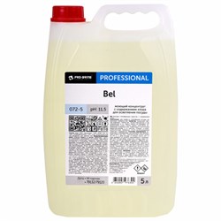 Средство для мытья посуды, 5 л, PRO-BRITE BEL, с хлором, отбеливание, концентрат, 072-5 - фото 17370255