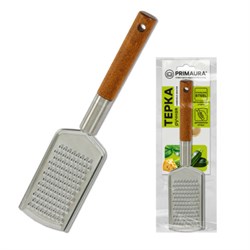 Терка ручная с деревянной ручкой, мелкая нарезка, нержавеющая сталь, PRIMAURA, 702090 - фото 17370308