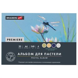 Бумага для пастели АБРАЗИВНАЯ А4, альбом (склейка), 20 листов, 4 цвета, 240 г/м2, BRAUBERG ART, 117769 - фото 17373537