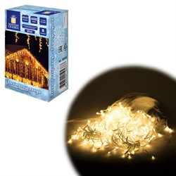 Электрогирлянда-бахрома уличная 25х0,7 м, 400 LED, тёплый белый, 220 V, контроллер, ЗОЛОТАЯ СКАЗКА, 592551 - фото 17373617