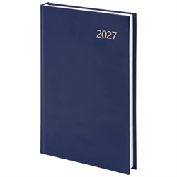 Ежедневник датированный 2027 145х215 мм, А5, STAFF, обложка бумвинил, синий, 117816 - фото 17418121