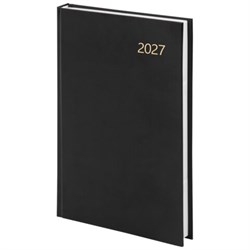 Ежедневник датированный 2027 145х215 мм, А5, STAFF, обложка бумвинил, черный, 117817 - фото 17418122