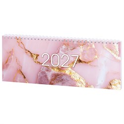 Планинг датированный 2027 285х112 мм, STAFF, гребень, картонная обложка, 64 листа, "Мрамор", 118705 - фото 17418128