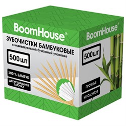 Зубочистки бамбуковые 500 шт. в индивидуальной бумажной упаковке, BOOMHOUSE (БУМХАУС), 701953 - фото 17467583