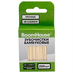 Зубочистки бамбуковые 200 шт. в коробке с подвесом, BOOMHOUSE (БУМХАУС), 701954 - фото 17467584