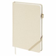 Ежедневник недатированный А5 138x213 мм BRAUBERG "Finest" под кожу, резинка, 136 л., бежевый, 111871