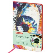 Ежедневник недатированный А5 (138х213 мм), BRAUBERG VISTA, под кожу, гибкий, 136 л., "Eye", 112004