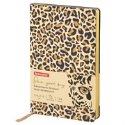 Ежедневник недатированный А5 (138х213 мм), BRAUBERG VISTA, под кожу, гибкий, 136 л., "Leopard", 112038