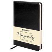 Ежедневник недатированный А5 (138х213 мм) BRAUBERG "Imperial", под кожу, 160 л., черный, 113499