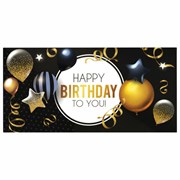 Конверт для денег "HAPPY BIRTHDAY TO YOU!", Шары, 166х82 мм, выборочный лак, ЗОЛОТАЯ СКАЗКА, 113751