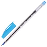 Ручка шариковая масляная BRAUBERG "Frost", СИНЯЯ, корпус прозрачный, узел 0,6 мм, линия письма 0,3 мм, 142686
