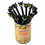 Ручка с топпером шариковая ЮНЛАНДИЯ "Чертёнок", корпус ассорти, СИНЯЯ, пишущий узел 0,7 мм, 143812