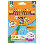 Карандаши цветные утолщенные BIC "Kids Evolution Triangle", 12 цветов, трехгранные, грифель 4 мм, 8297356, 82973511