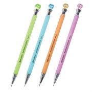 Карандаш механический 0,5 мм, BRAUBERG "Diamond", корпус ассорти, хромированные детали, 181416