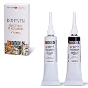 Контуры для работ по стеклу и керамике "Декола", НАБОР 3 цвета, туба по 18 мл, Невская Палитра, 5341375