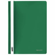 Скоросшиватель пластиковый BRAUBERG, А4, 130/180 мкм, зеленый, 220414