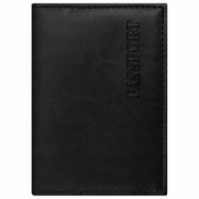 Обложка для паспорта экокожа, мягкая вставка изолон, "PASSPORT", черная, STAFF Profit, 237183