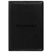 Обложка для паспорта STAFF, полиуретан под кожу, "ПАСПОРТ", черная, 237599