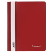 Скоросшиватель пластиковый МАЛОГО ФОРМАТА (160х228 мм), А5, BRAUBERG, 130/180 мкм, красный, 270460