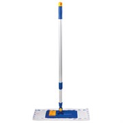 Швабра с флаундером 40 см, телескопический черенок 130 см, резьба 1,6 см, микрофибра/абразив (ТИП К), LAIMA, 601462