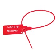 Пломбы пластиковые номерные УНИВЕРСАЛ, самофиксирующиеся, длина рабочей части 350 мм, КРАСНЫЕ, КОМПЛЕКТ 50 шт., 602472
