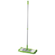 Швабра с флаундером 40 см, телескопический черенок 70-120 см, еврорезьба, МОП из микрофибры букли "СИНЕЛЬ" (ТИП К), ЛЮБАША, 603602
