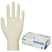 Перчатки латексные смотровые, 50 пар (100 штук), размер 6-7, S (малый), DERMAGRIP Classic, D1501-10