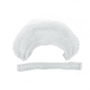 Шапочка-берет Шарлотта "Плиссе" белая, КОМПЛЕКТ 125 шт., спанбонд 15 г/м2, ГЕКСА