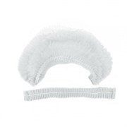 Шапочка-берет Шарлотта "Плиссе" белая, КОМПЛЕКТ 125 шт., спанбонд 8 г/м2, ГЕКСА