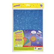 Пористая резина/фоамиран А4, 2 мм, НАБОР, 5 листов, 5 цветов, яркие цвета, блестки, ЮНЛАНДИЯ, 662052