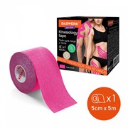 Кинезиотейп / лента для лица и тела, омоложение и восстановление, 5 см х 5 м, розовый, DASWERK (ДАСВЕРК), 680004
