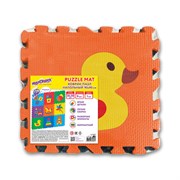 Коврик-пазл напольный 0,9х0,9 м, мягкий, "Игрушки", 9 частей 30х30 см, толщина 1 см, ЮНЛАНДИЯ, 646668, 664668