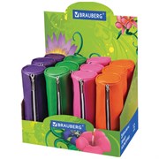 Пенал-косметичка BRAUBERG под фактурную кожу, ассорти 4 цвета, "Экзотика", 20х6х6 см, дисплей, 224041