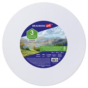 Холсты на подрамнике 3 шт., круглые 20, 30, 40 см, грунтованные, 380 г/м2, 100% хлопок, BRAUBERG ART, 192330