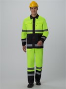 Костюм для дорожника (тк.Смесовая,210) п/к, лимонный/черный