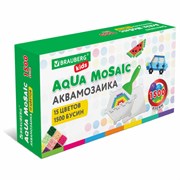 Аквамозаика 15 цветов, 1500 бусин, с трафаретами и инструментами, BRAUBERG KIDS, 664913