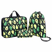 Папка на молнии с ручками А4, мешок для обуви 42х33 см, пенал 20х10 см, "Avocado" НАБОР BRAUBERG, 271433