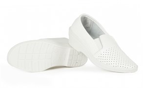 Туфли с перфорацией женские нат.кожа ПВХ Step (арт.41-22-7), белый