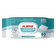 Полотенца влажные 80 шт., БОЛЬШИЕ XXL 16,5х25 см, с аллантоином и коллоидным серебром, LAIMA, 115222