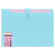 Папка-органайзер на кнопке 12 отделений, BRAUBERG "Extra", А4, голубая с розовым, 271932