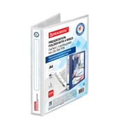 Папка ПАНОРАМА на 4 кольцах, ПРОЧНАЯ, картон/ПВХ, BRAUBERG "Office", БЕЛАЯ, 40 мм, до 250 листов, 271850