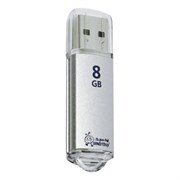 Флеш-диск 8 GB, SMARTBUY V-Cut, USB 2.0, металлический корпус, серебристый, SB8GBVC-S